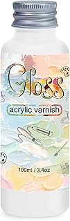 Barniz brillante para pintura acrílica, 3.4 fl oz de esmalte acrílico transparente que mantiene las pinturas del amarillamiento, agrietamiento, mantiene el color permanente