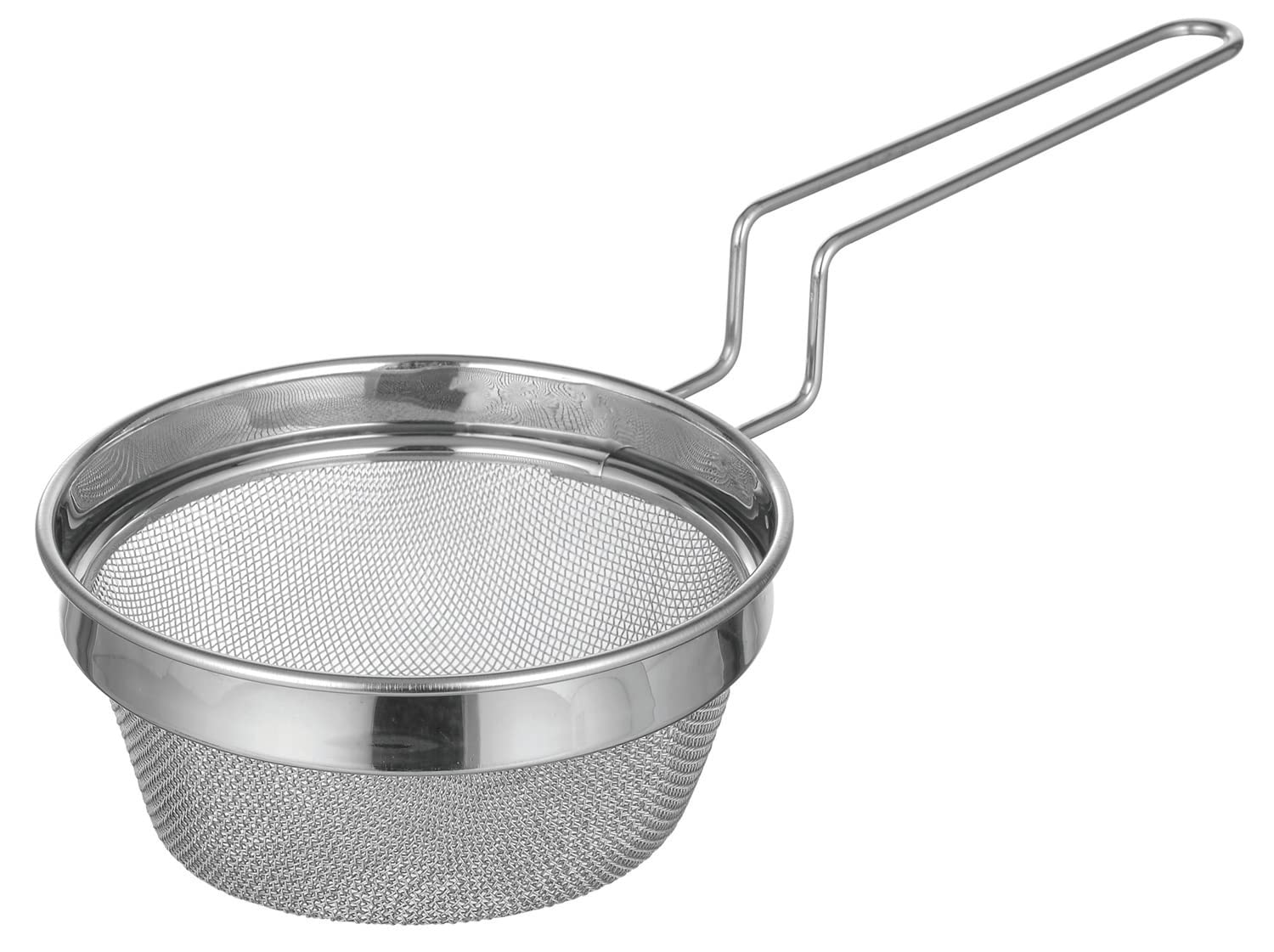 DeviDayal Stainless Steel Deep Fryer Strainer Fine Mesh with Spot Welded Wire Handle for Kitchen