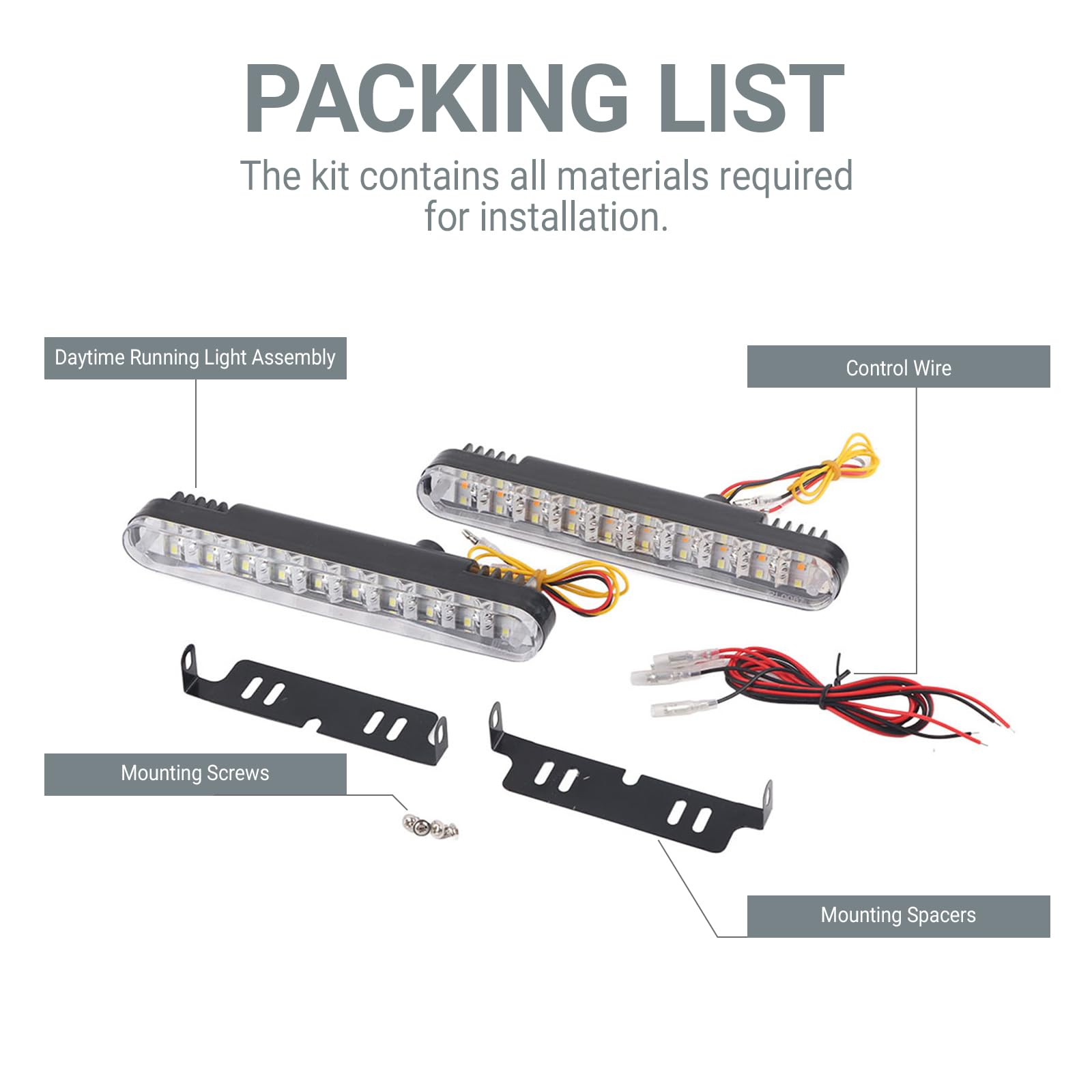 OUKENS Feux de jour 2X 30 LED voiture 12V DC feux de jour DRL conduite lampe de jour + clignotant