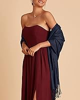 Vista 2 de Chales de seda Pashmina para mujer, como regalos de boda, para la novia, dama de honor, vestimenta de noche