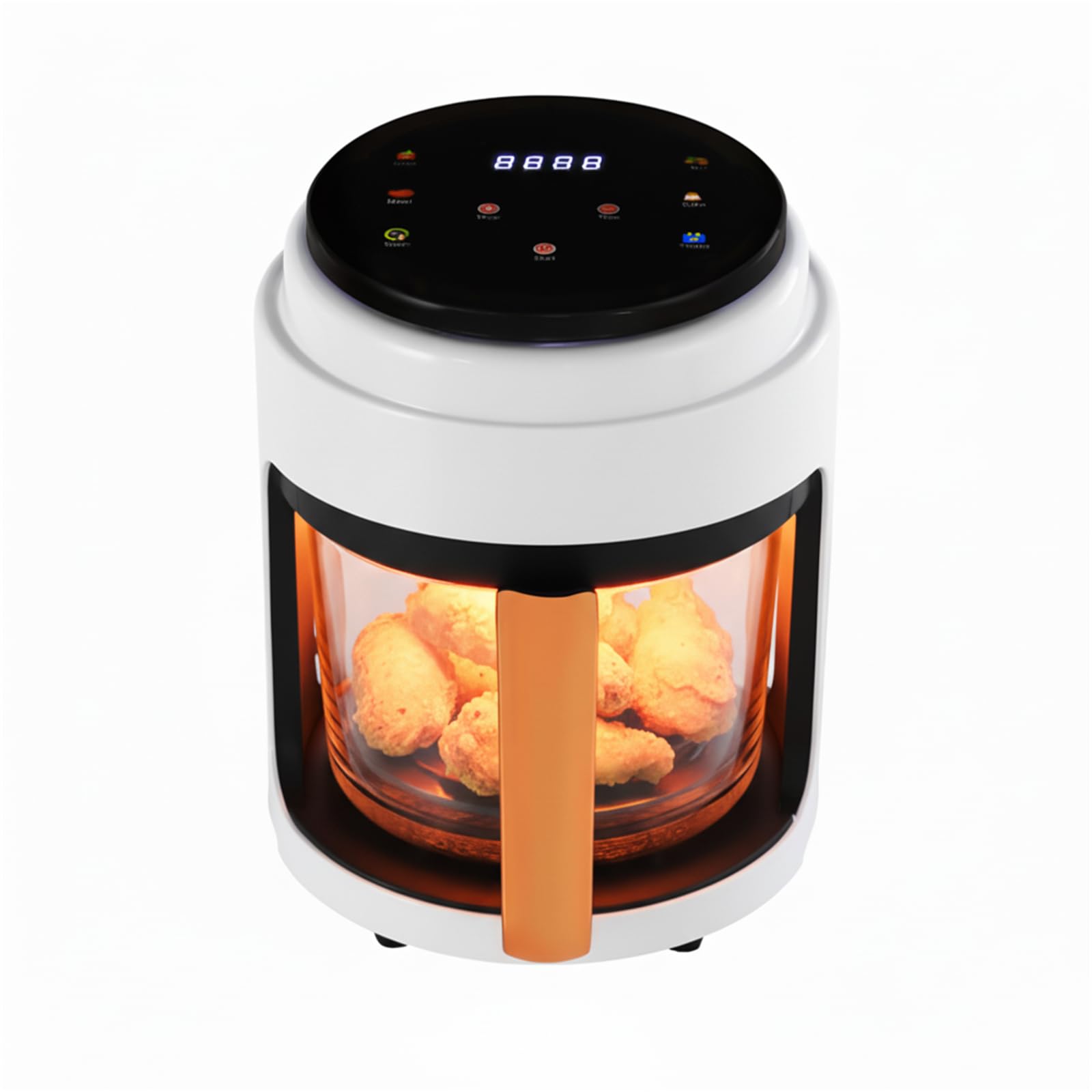 1000W Viewable Air Fryer 4 23 Qt Capacity Glass Air Fryer 360 Transparent Glass Fry Bowl Digital Control