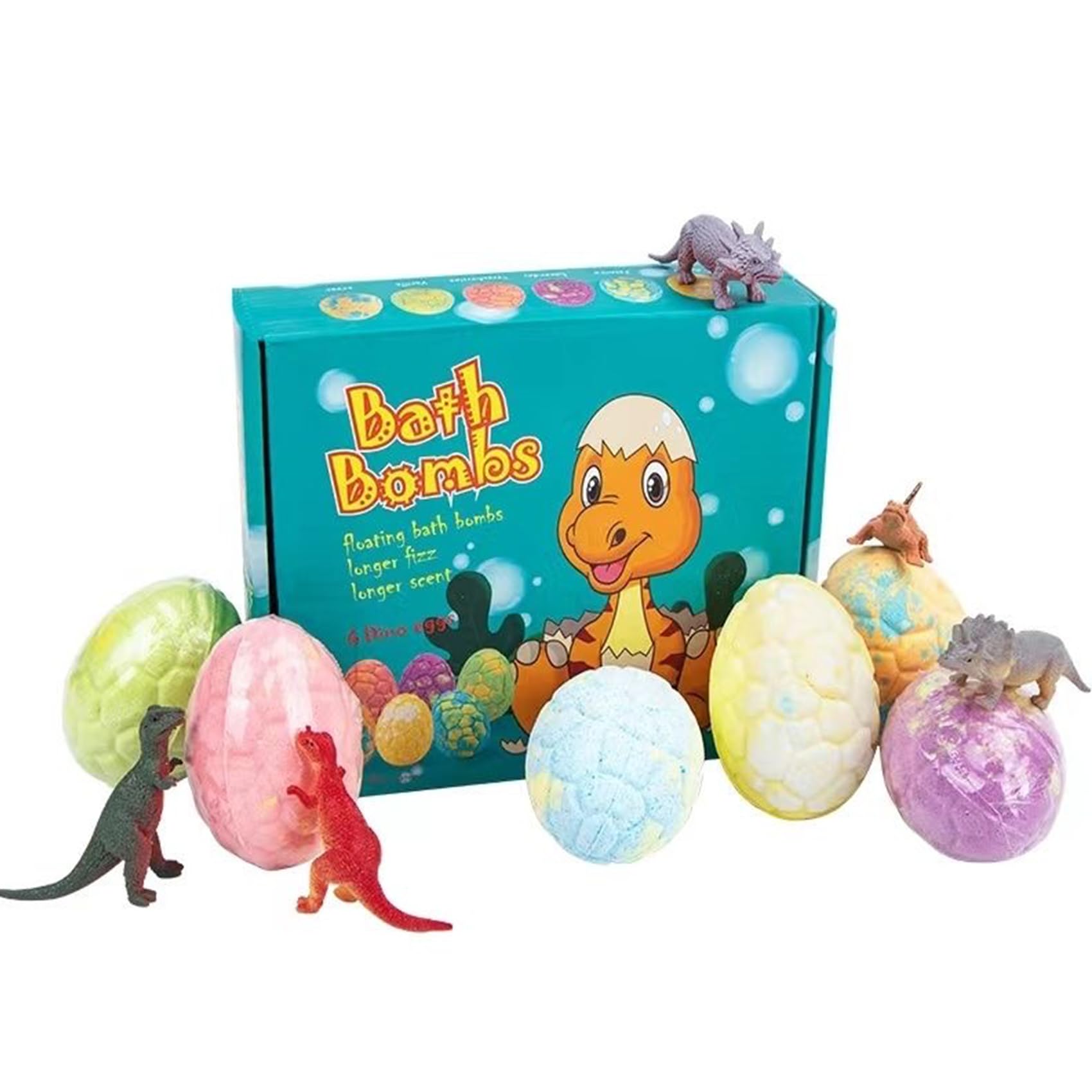 Timistars Bath Bombs, Bath Bombs for Teen with Surprise Inside, Dinosaur Bath Bombs, Handmade Bubble Dinosaur Eggs Bath Bomb Ideas for Halloween Christmas Easter Birthday Gift Set 6 Pcs