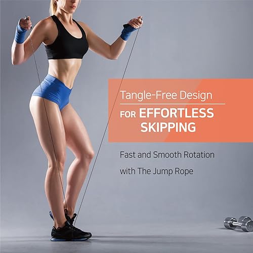 Miniatura 3 de Cuerda de saltar de ejercicio para cardio, boxeo, crossfit, cuerda de saltar ajustable para hombres y mujeres, ligera, sin enredos, fabricada en