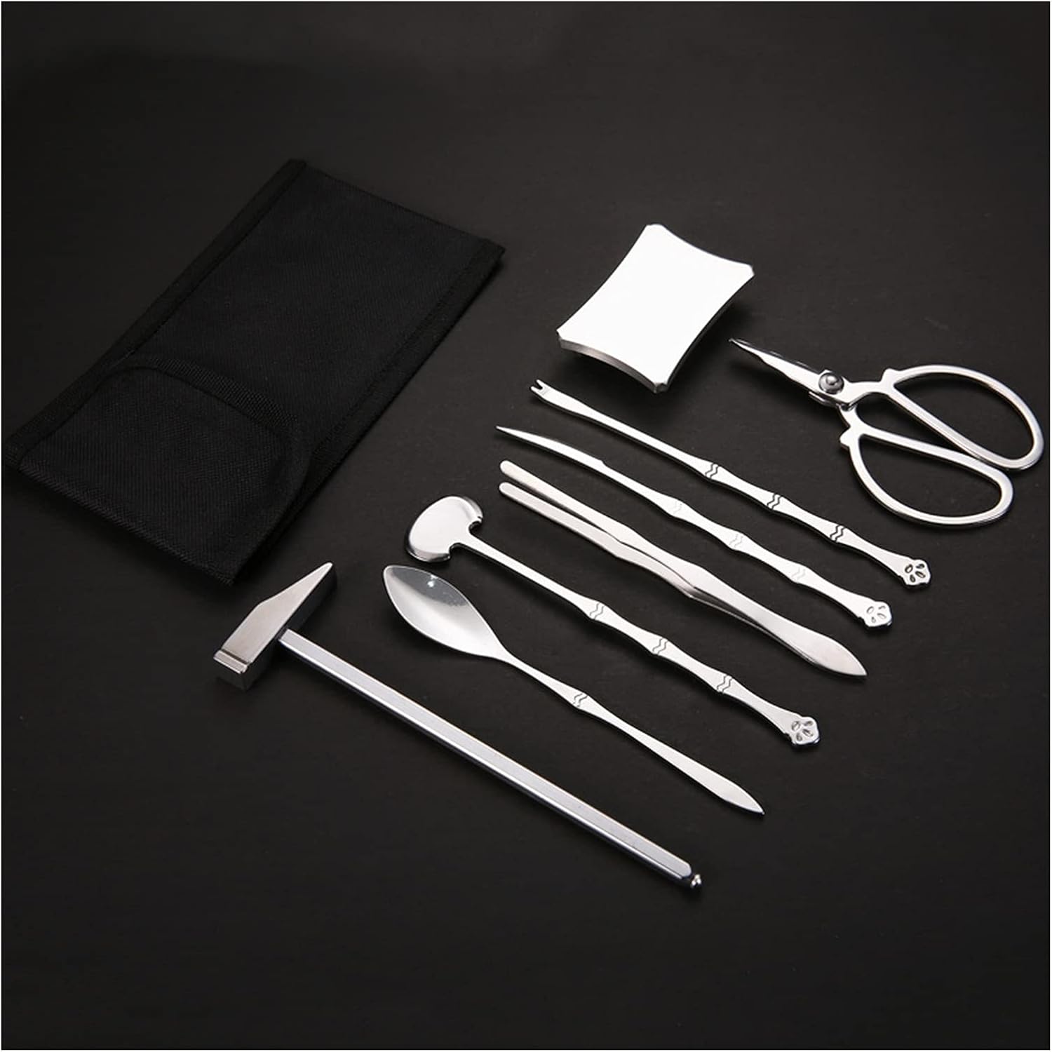 Seafood Tools Set Stainless Steel Seafood Tool Set with Portable Storage Bag Small and Exquisite Seafood Necessary Tools for Crabs, Lobsters and Hairy Crabs Cracker Tools Kit