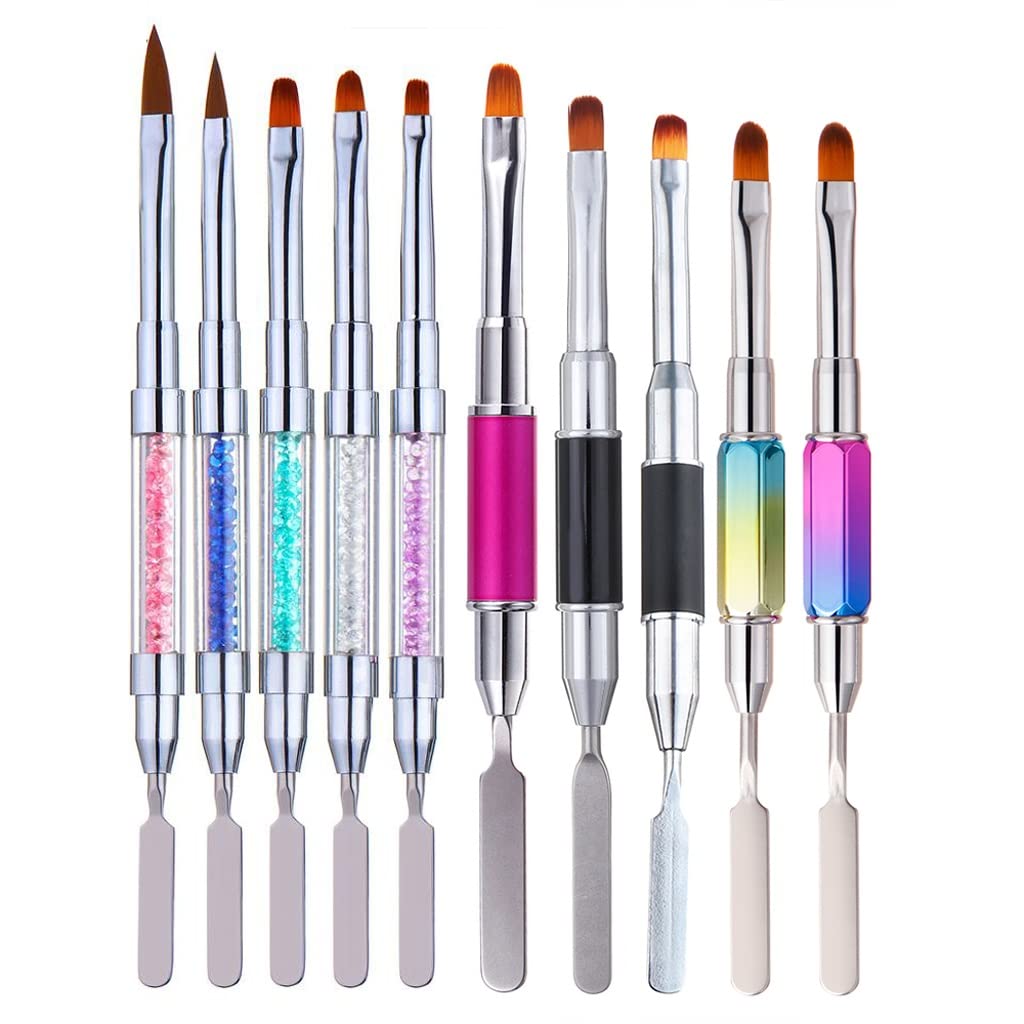 Nail Art Acrylic Gel Extension Builder Drawing Pen Brush Polish Removal Spatula Stick Manicure Tool