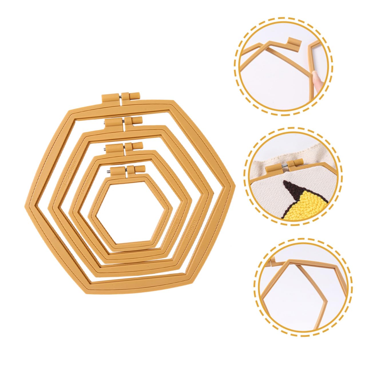 Alipis 4 piezas Aros de Bordado Ovalados Ajustables de Abs Reutilizables para Bordados Costura y Manualidades Marco Práctico para Principiantes y Intermedio