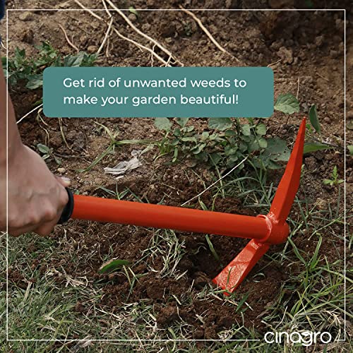 Image of Cinagro Garden Tool Kit 3 Pieces - Garden Hoe, Garden Tiller & Garden Hand Hoe with 2 Prongs, Terrace Gardening Accessories, Gardening Tools Kit for Home Gardening, Farming Tools