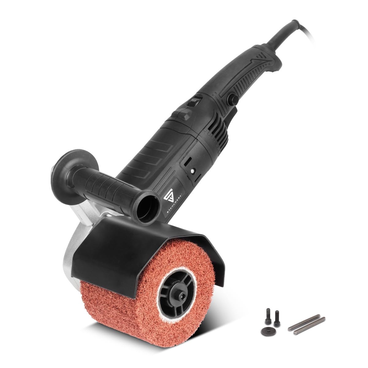 STAHLWERK Machine à satiner SM-​1500 ST avec 1 500 W de puissance et 600 à 3 200 tr/​min pour rouleaux de satin de 125 mm - Ponceuse à rouleau - Ponceuse à brosse - Rouleau abrasif