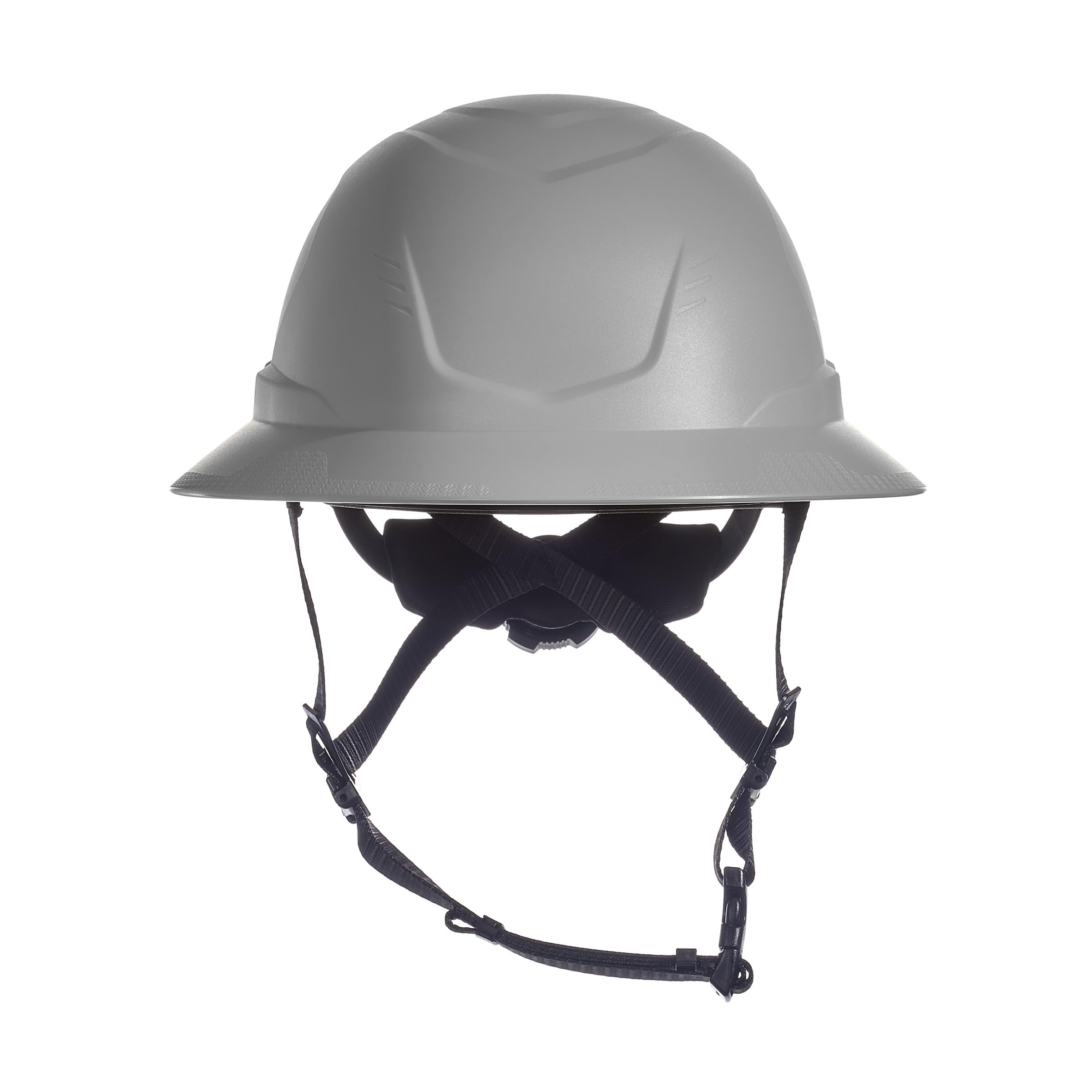 MSA 10250597 V-Gard H2 Schutzhelm mit Vollrand Typ 2 – Komfortable Ratschenfederung und integrierter Kinnriemen, unbelüftet, Standardgröße, mittelgroß, grau