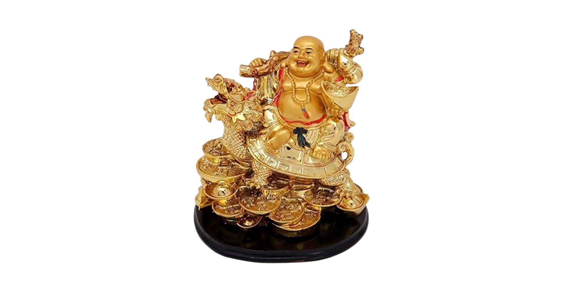 Amazon.com: GJ Polyresin Laughing Buddha on Dragon; 10x 13x
