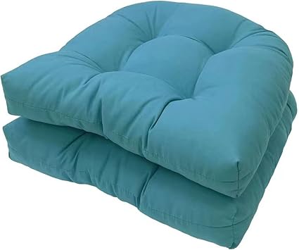 Outdoor 2PCS Water-Resistant Seat Cushions, Durable Thicken Patio Chair Cushion 18.9" x 18.9" Terrace Tatami Replaceable Back Cushion for Patio, Garden