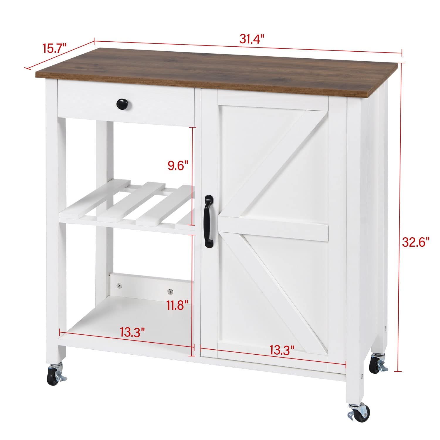 Small Kitchen Island with Barn Doors, Farmhouse Kitchen Island on