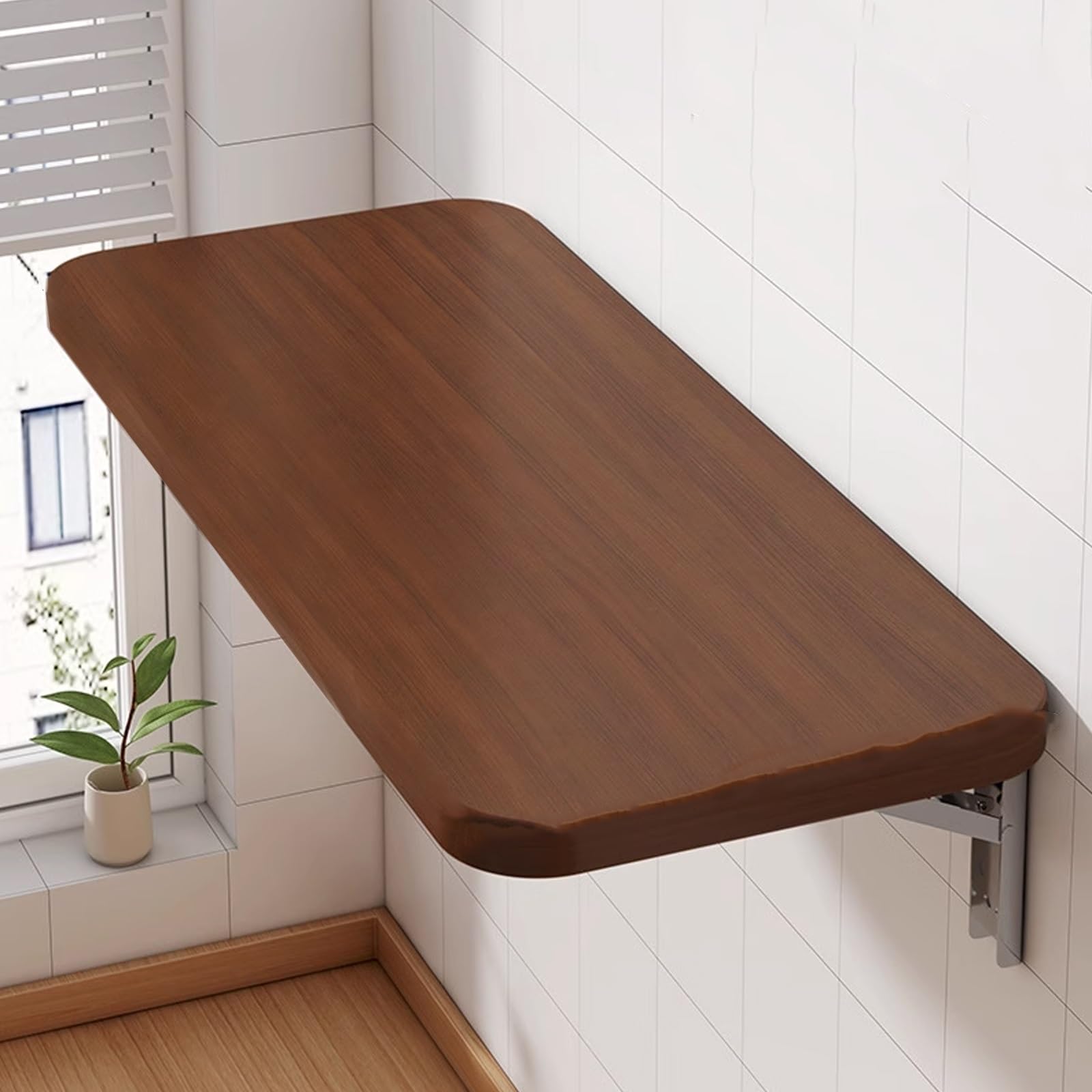 ZHANGGL Wall-Mounted Folding Laptop Desk for Small Spaces - Solid Wood Floating Table for Apartment Study Bedroom Kitchen - Space-Saving Wall Table (80x40CM)