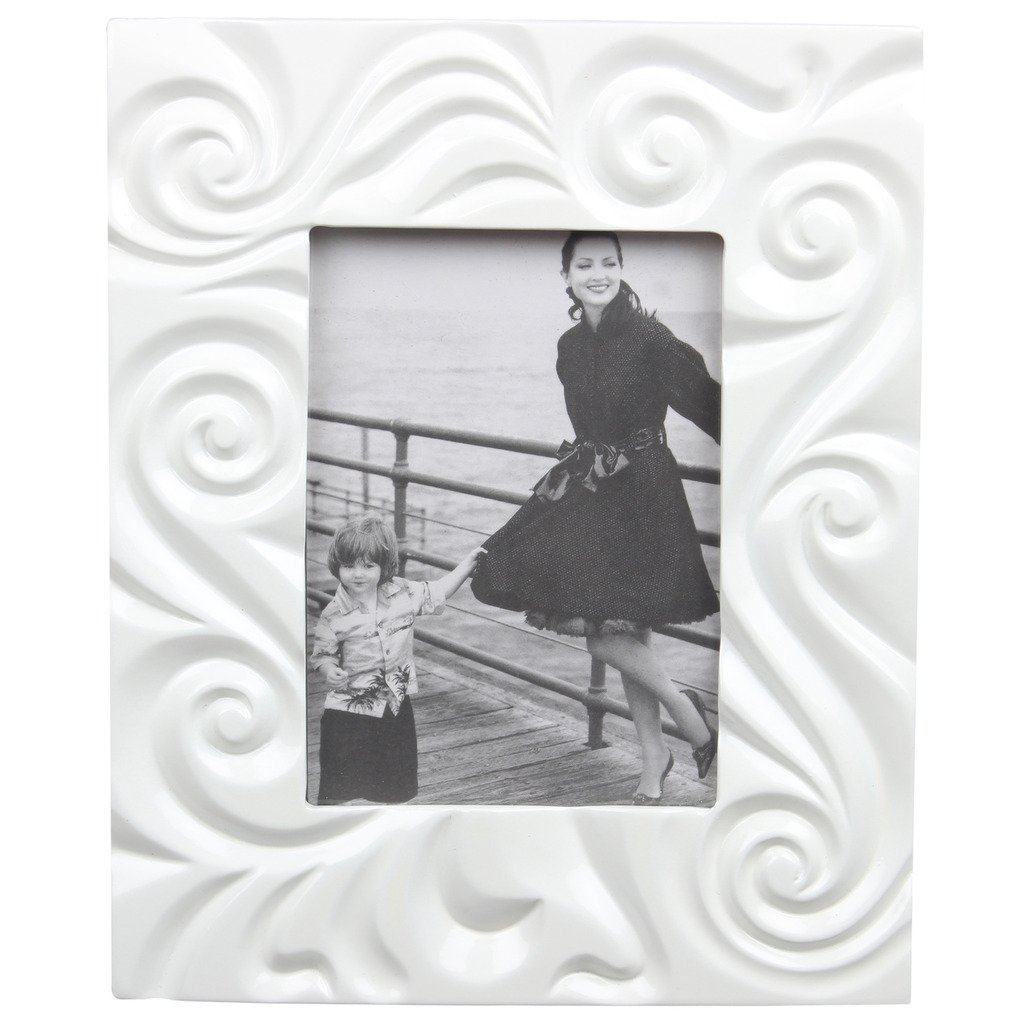 Plush Plaza Photo Frames, White Resin Tendrill Frame - Medium (Dimension in inches: 8h x 10w x 1/2thk)