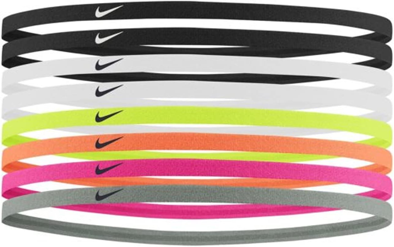 Nike Skinny Headbands 8 Pk Elastic Tennis Swoosh Hair Pack of 8