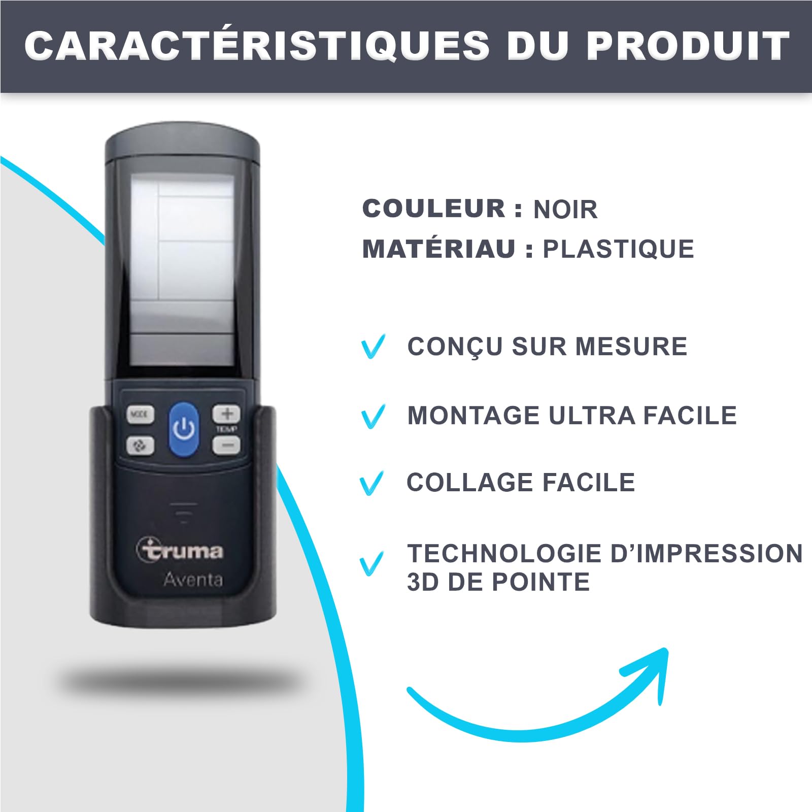 Support De Télécommande Pour Climatiseur Truma Aventa Comfort – Compatible Saphir, Fixations Multiples