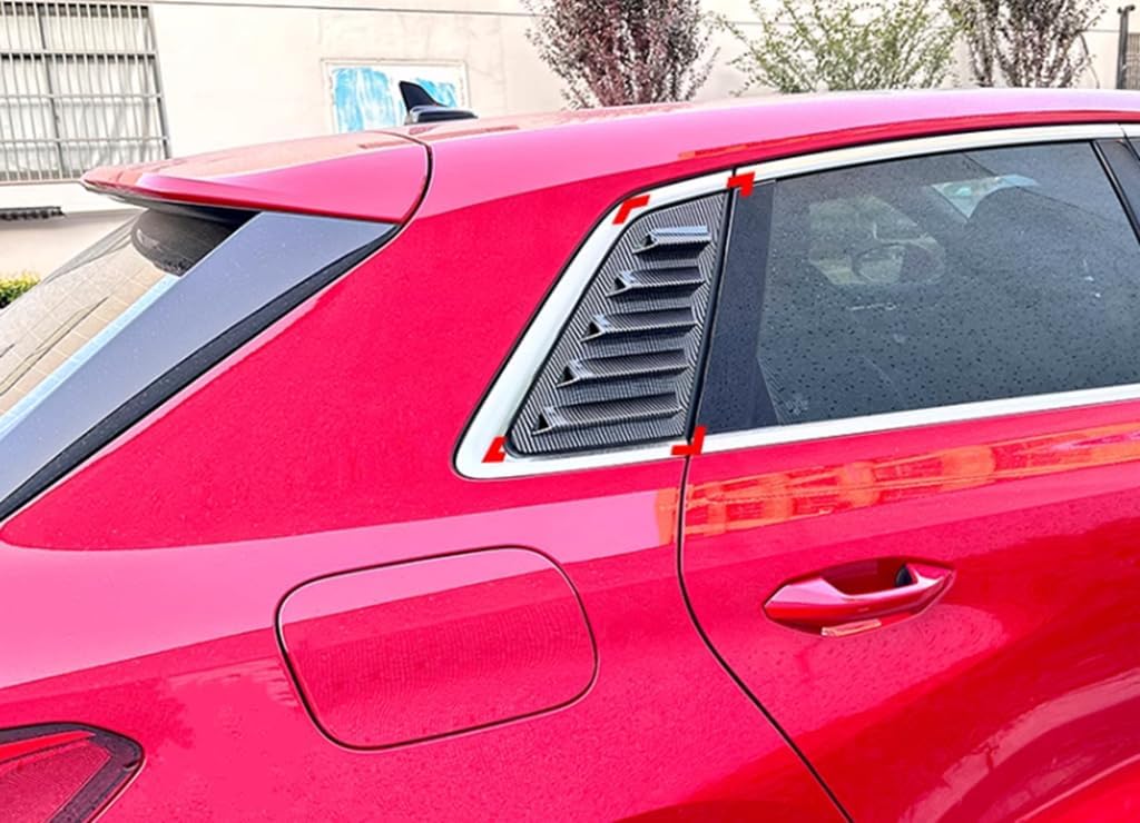New Protective Rear Window Covers Compatible with Audi A3 S3 2021-2025 (Carbon Look, Hatchback)