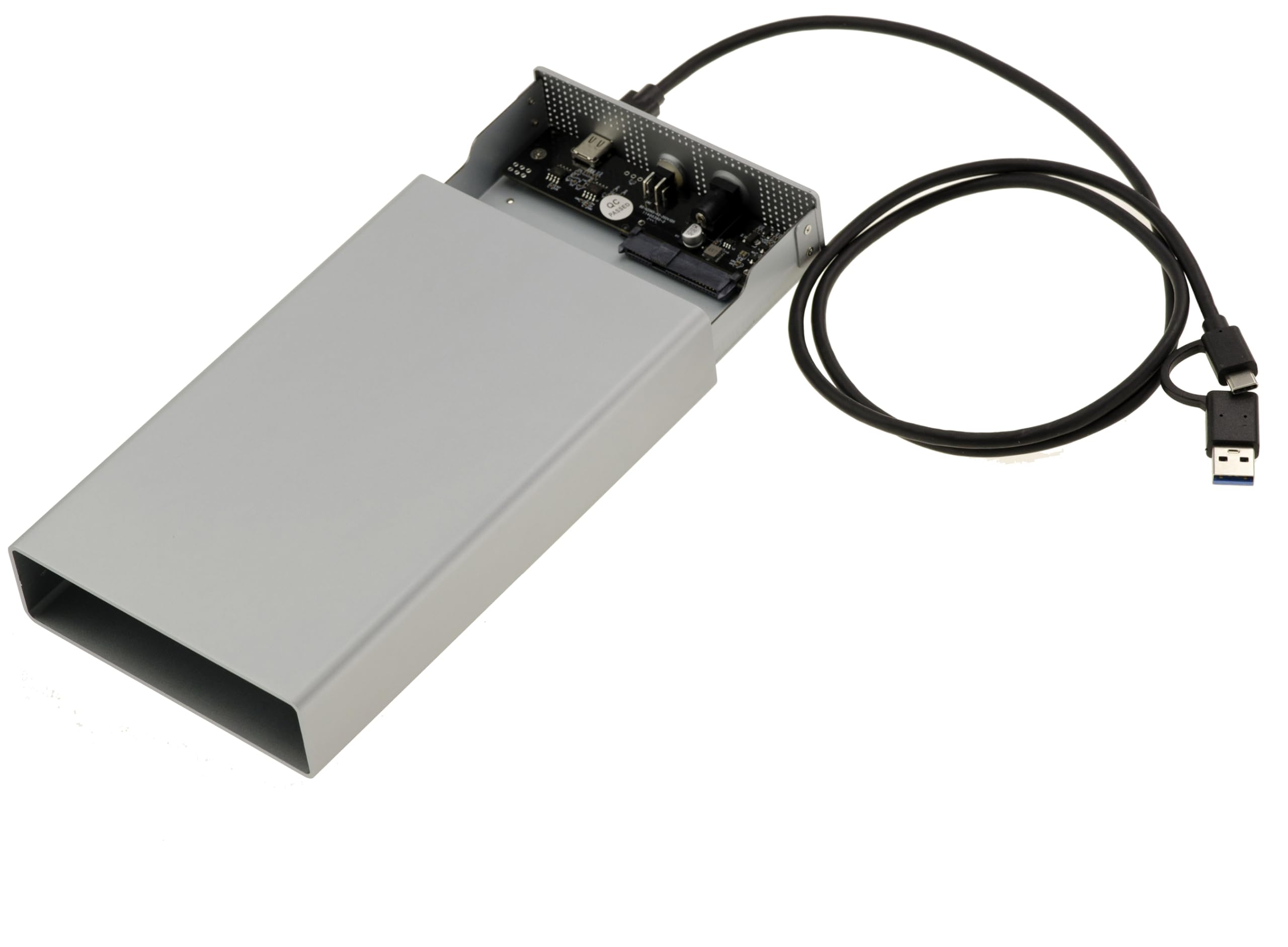 KALEA-INFORMATIQUE Metal case for SAS 2.5 or 3.5 disk with SFF-8482 connector USB3.2 Gen 2x1 10G link and 12V 3A power supply