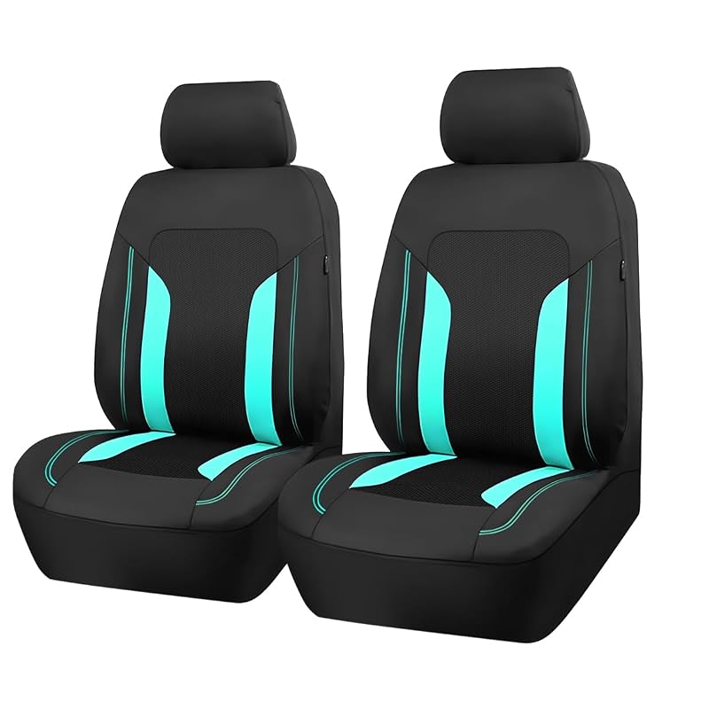 Capa para Banco Dianteiro Automotivo Bittwee em Poliéster Respirável com Proteção para Encosto de Cabeça, Cor Mint