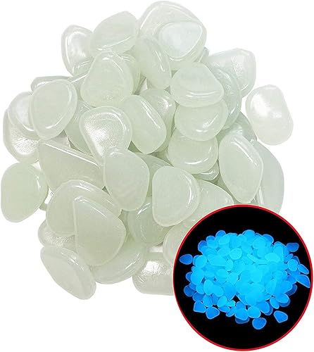 Miniatura 6 de 520 piedras que brillan en la oscuridad, piedras de Gardon luminosas para pasarelas, patio, acuario, pecera, decoración alimentada por luz y piedras