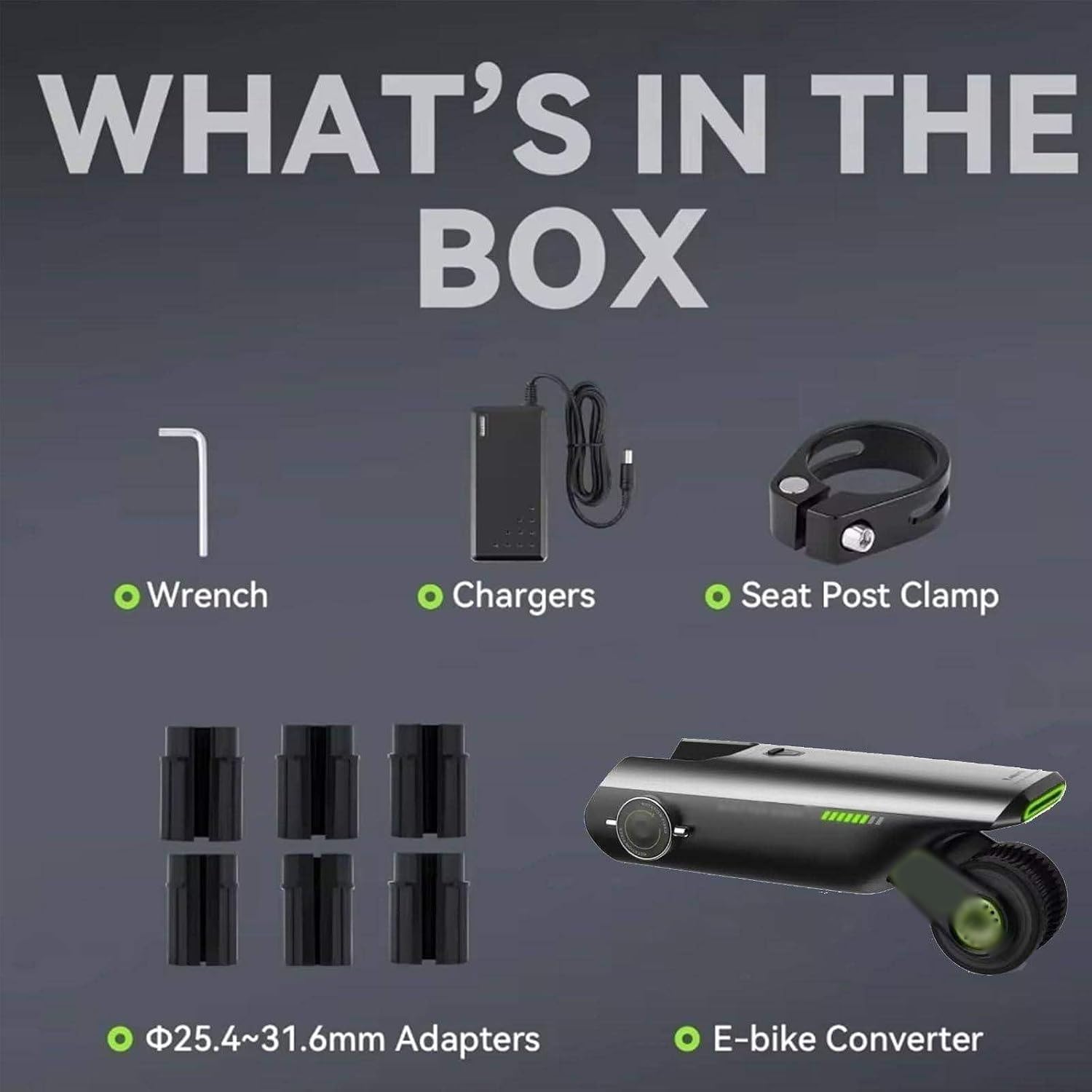 Kit di conversione per Bici elettrica Portatile, Dispositivo di pedalata assistita, Design Leggero da 2 kg, autonomia di 50 km per Bici da Strada e da Città.