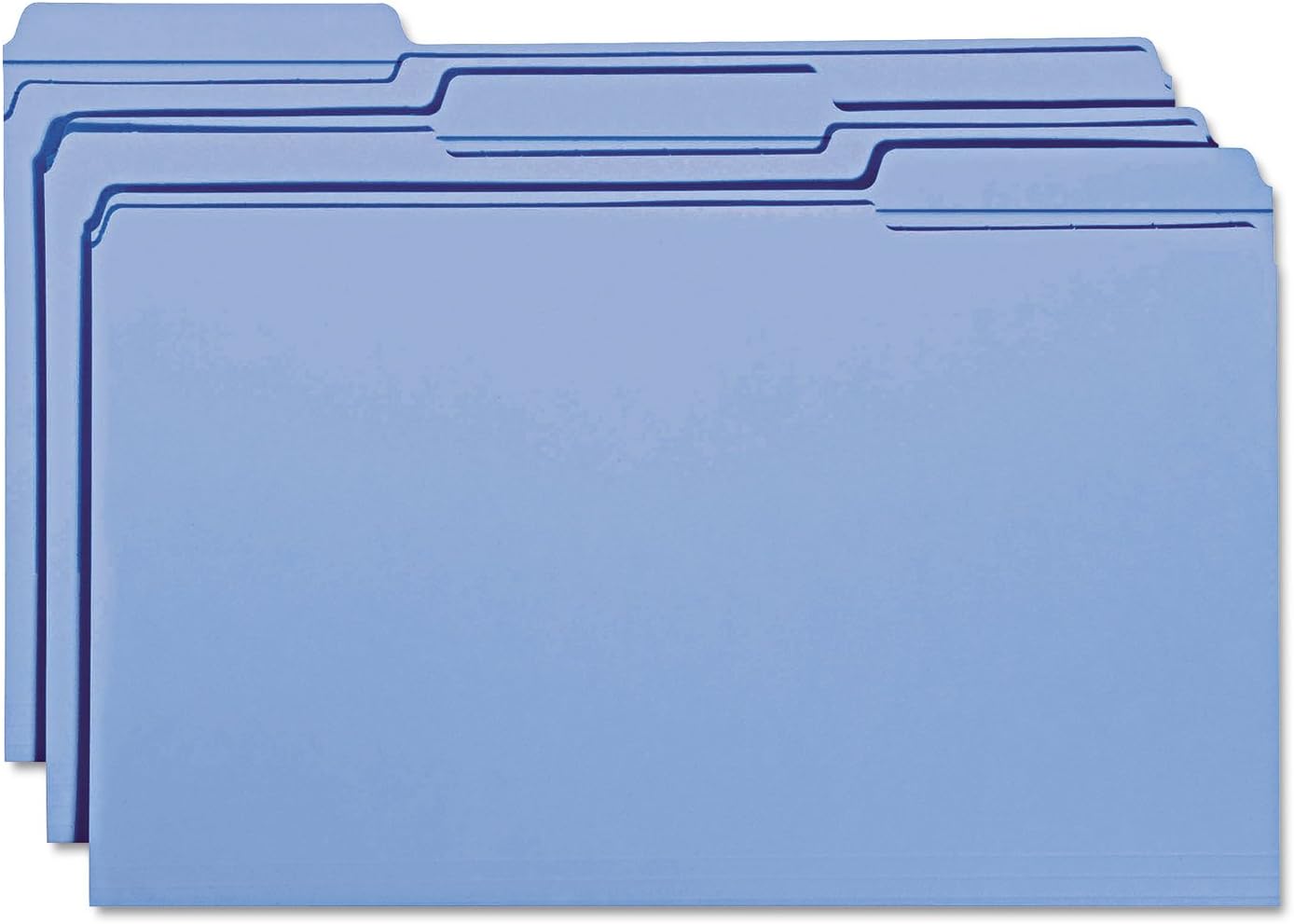 Smead 17034 File Folders 1/3 Cut Reinforced Top Tab Legal Blue 100/Box