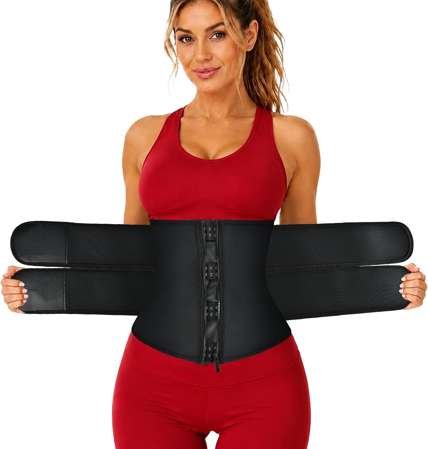 AMZBOSS Waist Trainers for Women Belly Fat, Sweat Band, Running Belt Faja