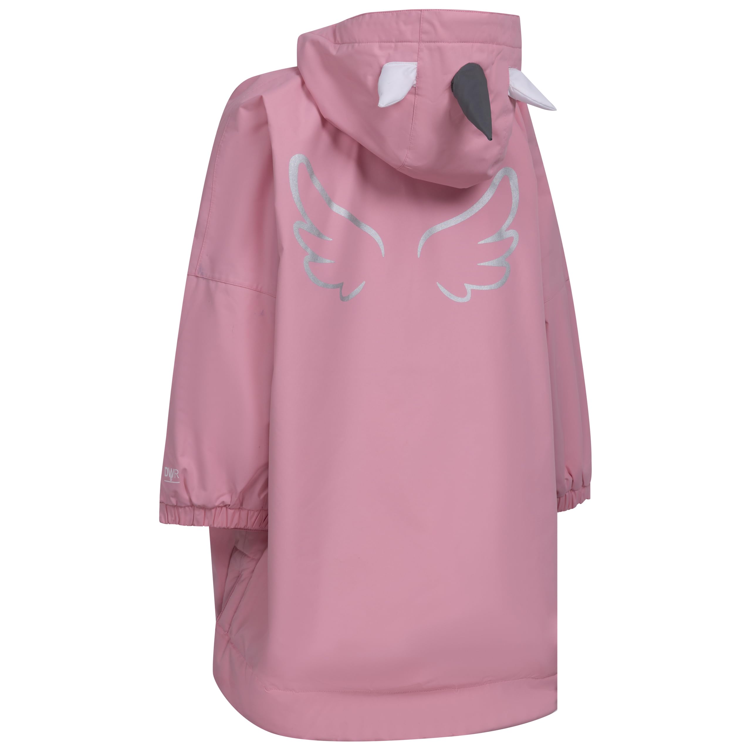 Trespass Abrigo seco Mystica para niños, impermeable, resistente al viento, costuras selladas, cremallera frontal completa de 2 vías, capucha fija, 2 bolsillos con cremallera, 1 bolsillo interior con