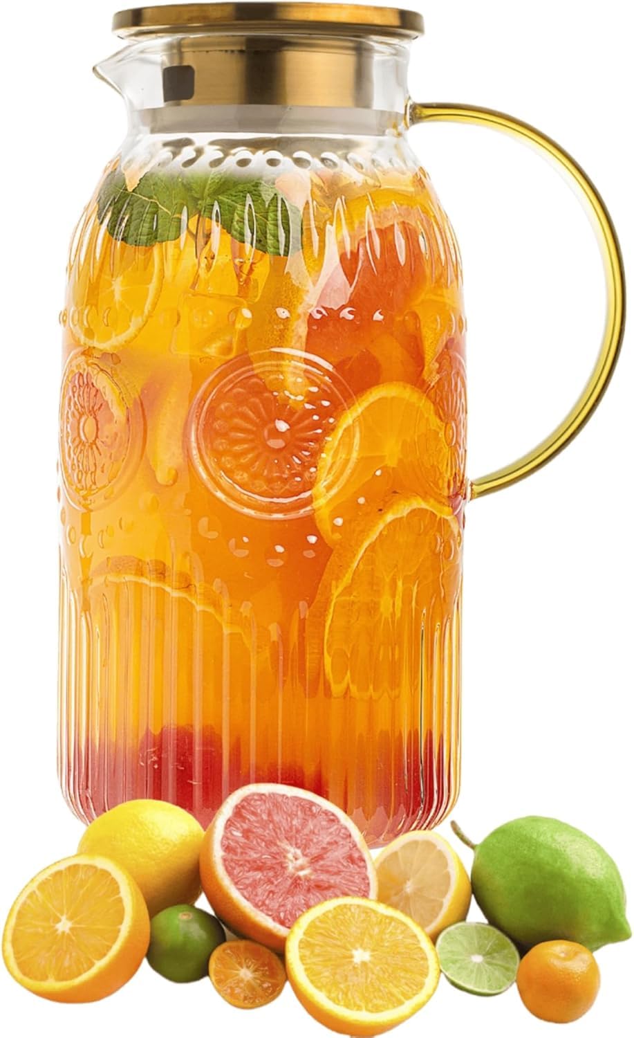 Amzcku 68 oz Vintage Glass Pitcher