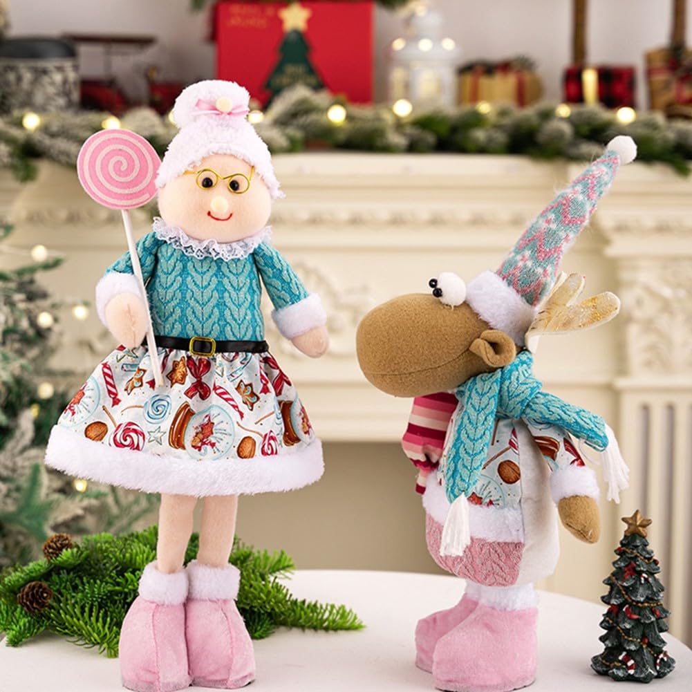 Stretch-Schneemann-Weihnachtsschmuck aus Stoff, Figur für Zuhause