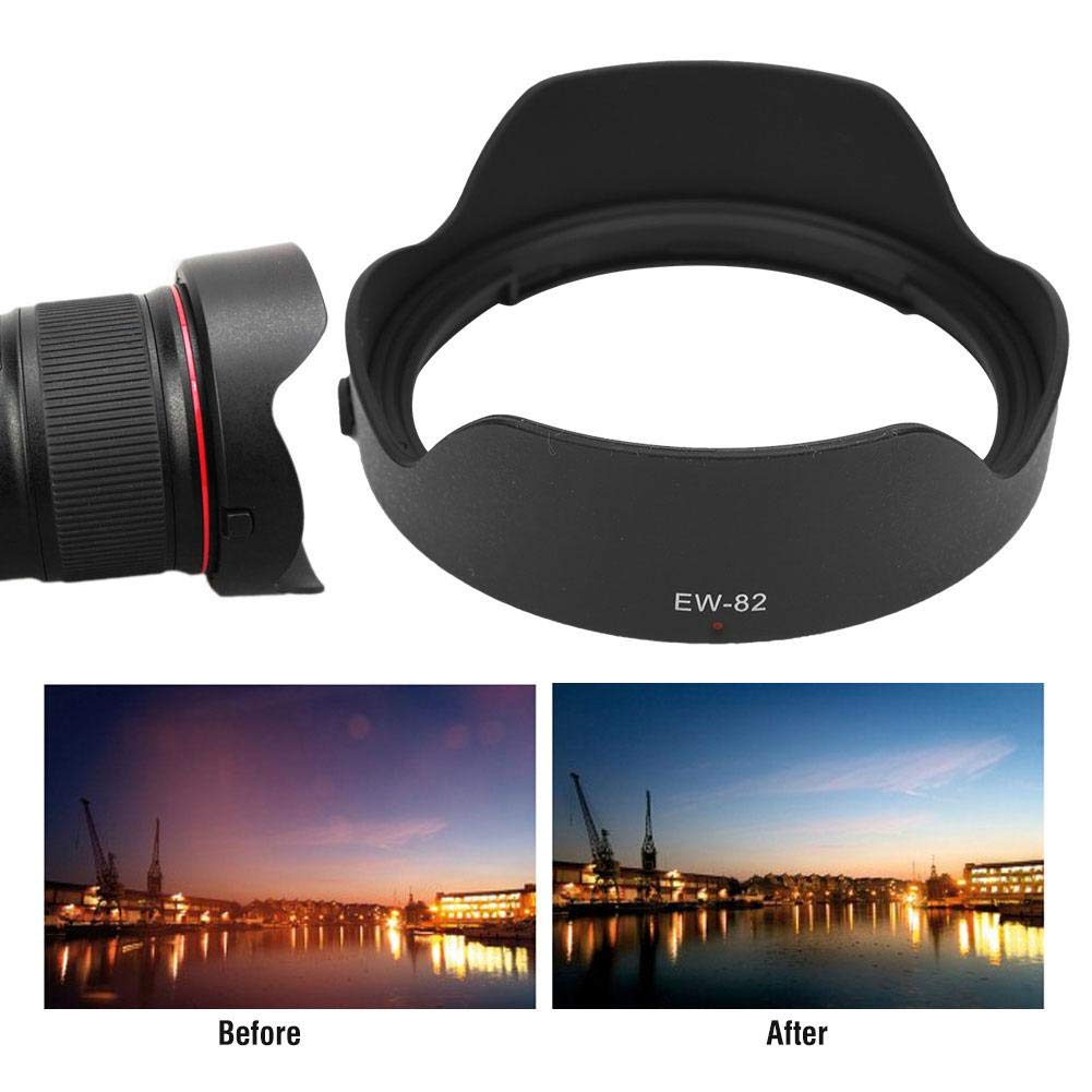 Yunir EW-82 Calidad de plástico a Prueba de luz Portátil Sombra Parasol de Lente de cámara para 16-35mm F4L IS USM, para Proteger la Lente de la cámara