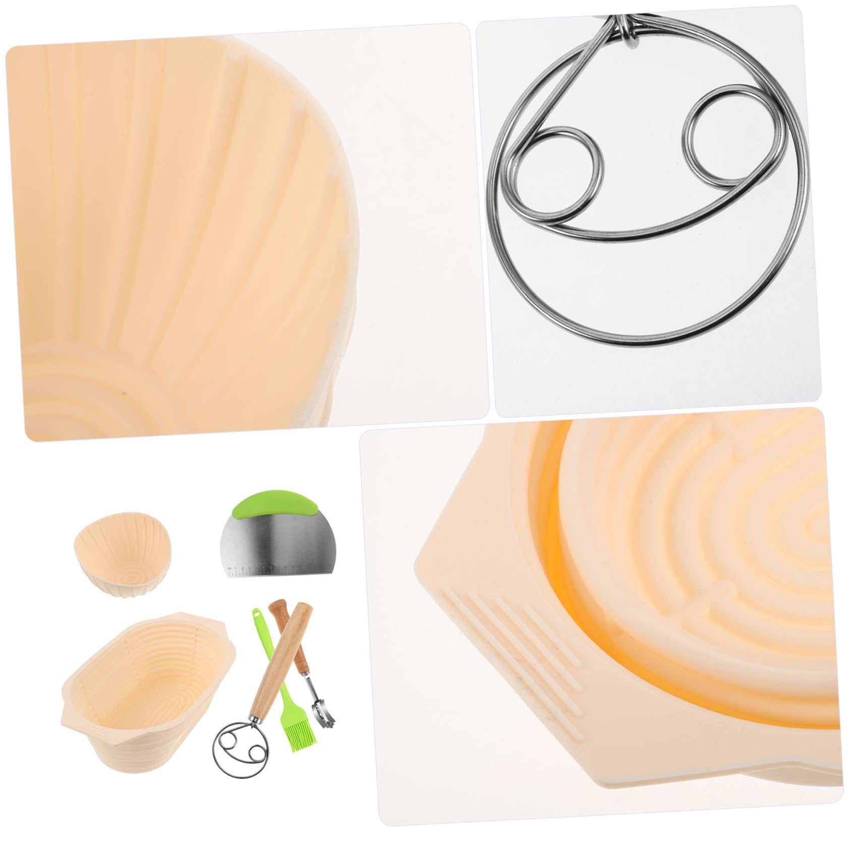 Cesta Banneton Redonda de Silicona, 1 Juego Plegable | Gran Capacidad, Acero Inoxidable y Accesorios Incluidos para Fermentar y Hornear en Casa
