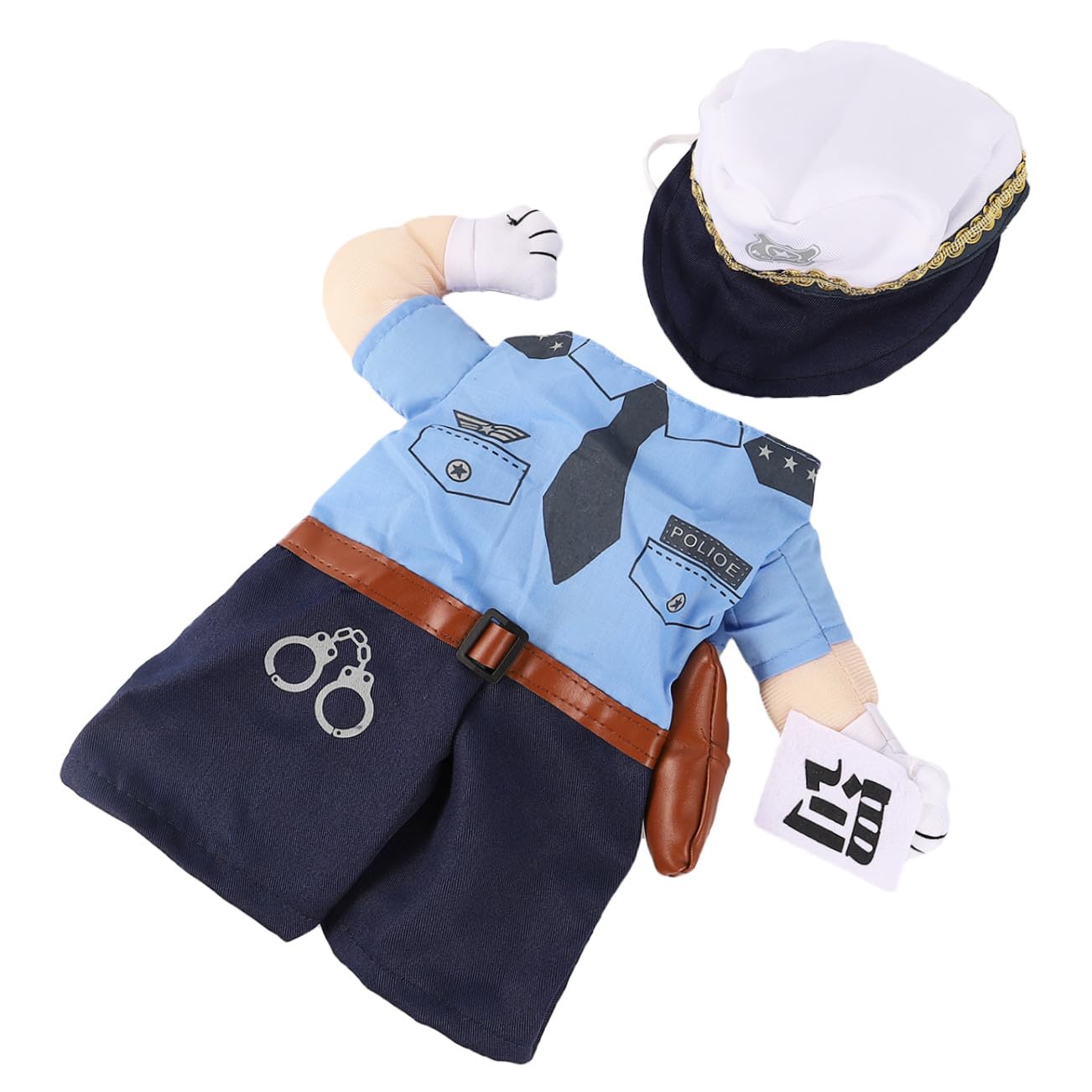 Didiseaon 3pezzi Costume Per Gatto Poliziotto Divertente Abbigliamento Per Animali Domestici Creativo e Accattivante Per Occasioni Speciali e Fotografie