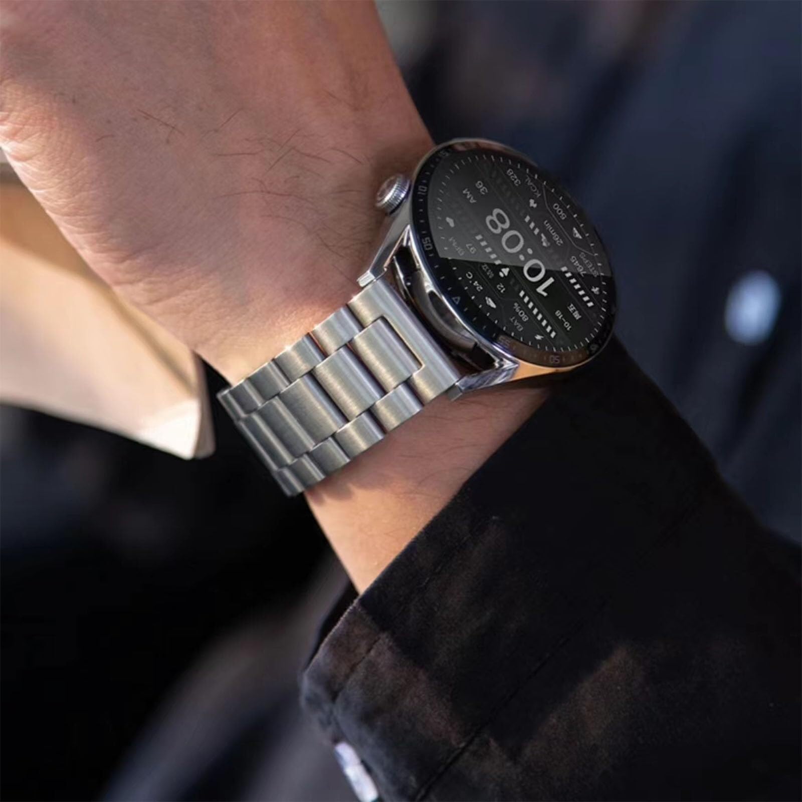 CZKE Correa de reloj de acero inoxidable de liberación rápida de metal cepillado mate de 18 mm, 20 mm, 22 mm, correa de repuesto para reloj inteligente para hombres y mujeres