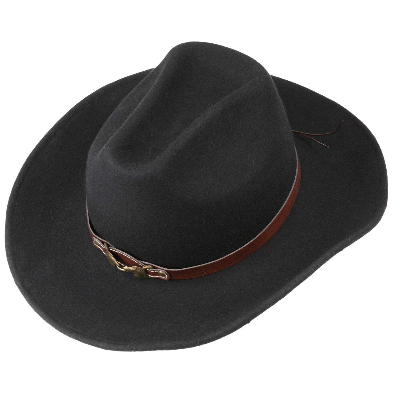 Lipodo Horses Chapeau Cowboy en Feutre Fabrique en Italie Homme Automne Hiver