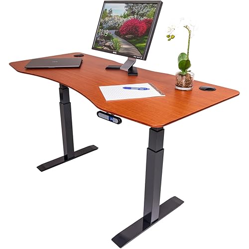 ApexDesk EFX60BAM Flex Series 60" Electric Height Adjustable Standing Desk with Curved Top and Memory Preset Controller (Bamboo)