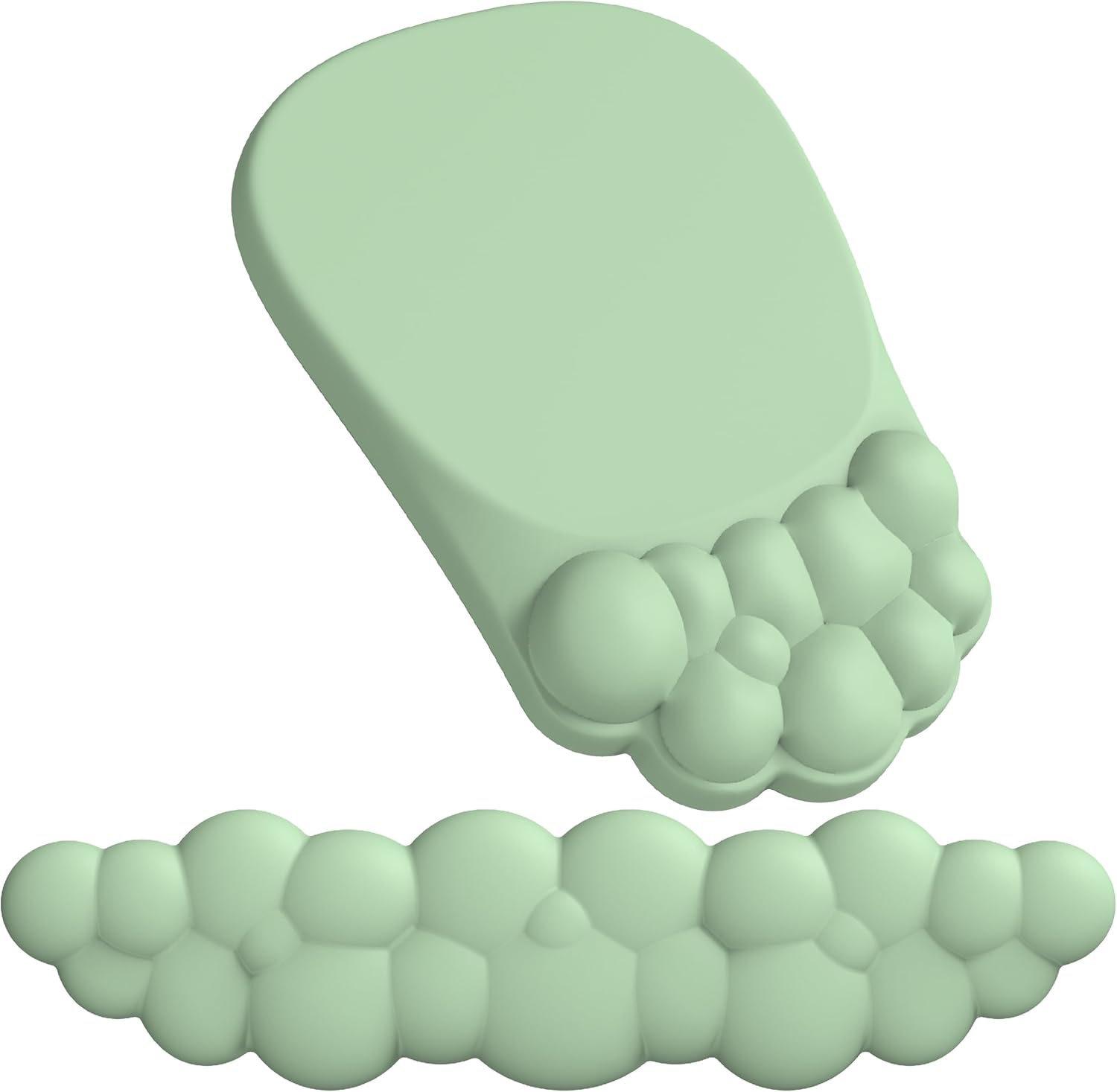 Ergonomic Mouse pad and Keyboard Wrist Rest,2 in1 Cloud Keyboard Wrist Rest+Cloud Mouse Pad, Non-Slip Wrist Rest for Computer Keyboard, Made Easy Typing & Relieve Wrist Pain Green