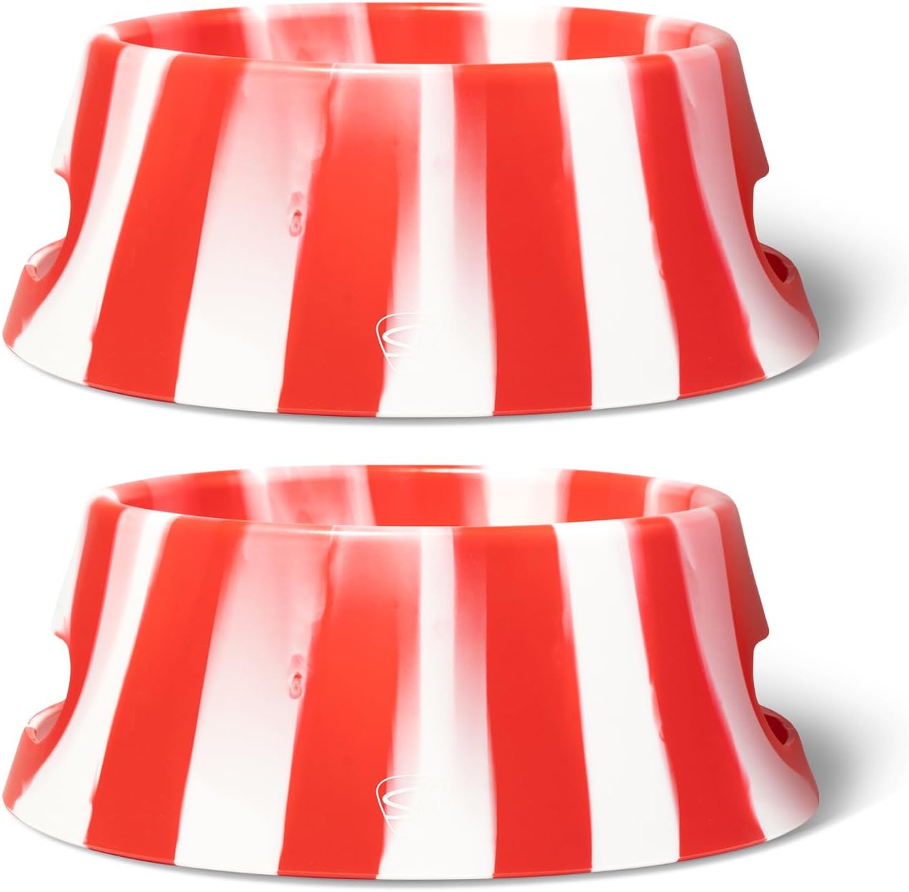 Silipint Silicone 20 Ounce Bowl Set with with Lid, Unbreakable, Flexible, Microwave-Safe, Dishwasher-Safe, Freezer-Safe Bowls for Indoor and Outdoor Use (Peppermint Stripe, 2-Pack)