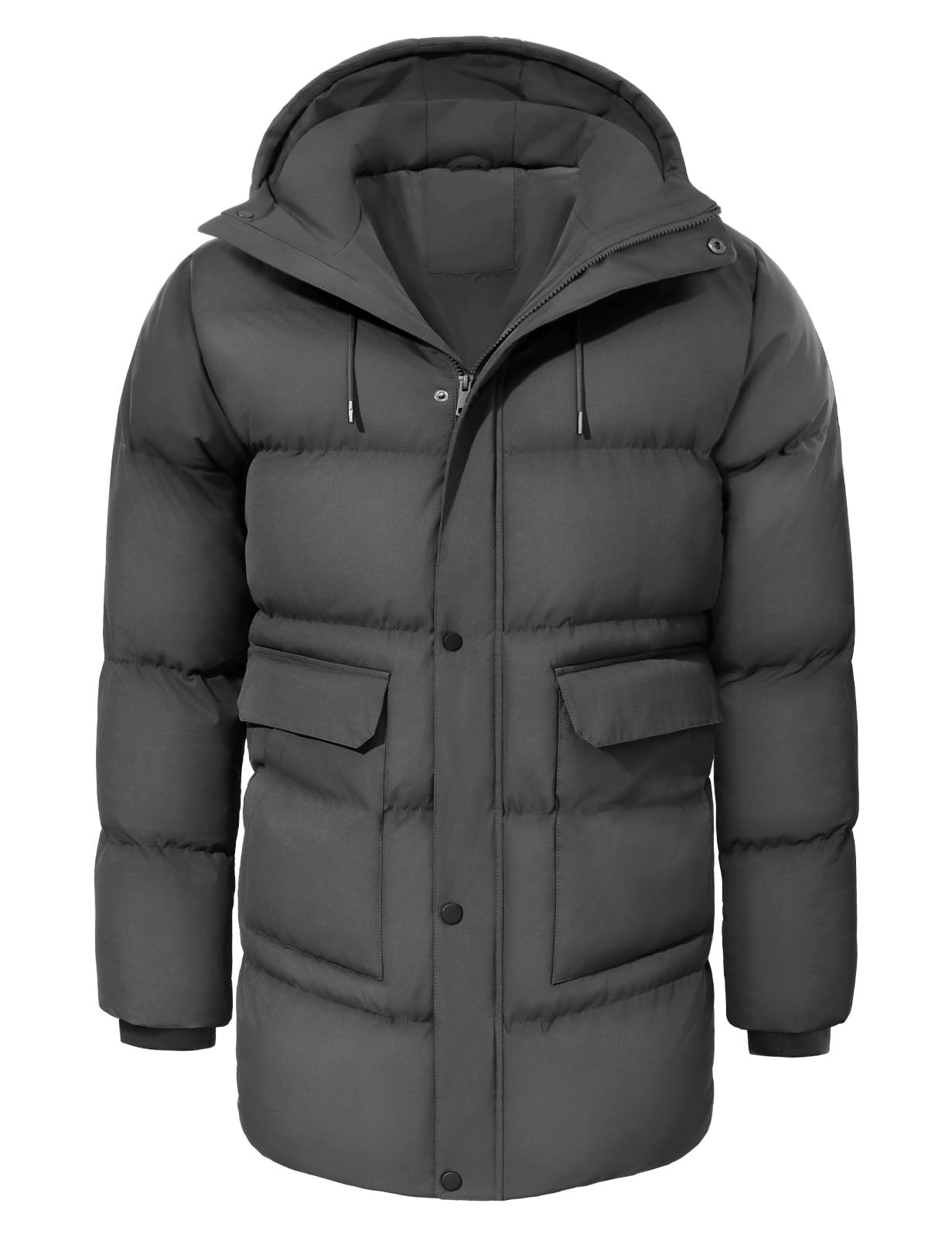 heekpek Giubbotto Invernale Uomo Cappotto con Cappuccio Idrorepellente Lungo Giacca Imbottito in cotone Giacconi Invernali Parka da Sci Snowboard Trekking