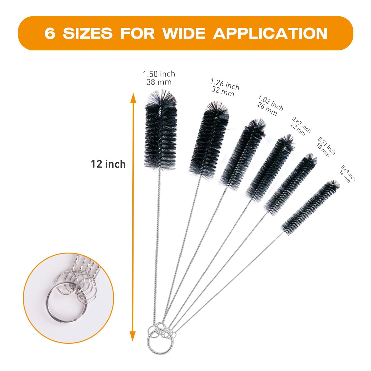 Brush Family Straw Cleaner Brush Set - 6 Piece Kit -2