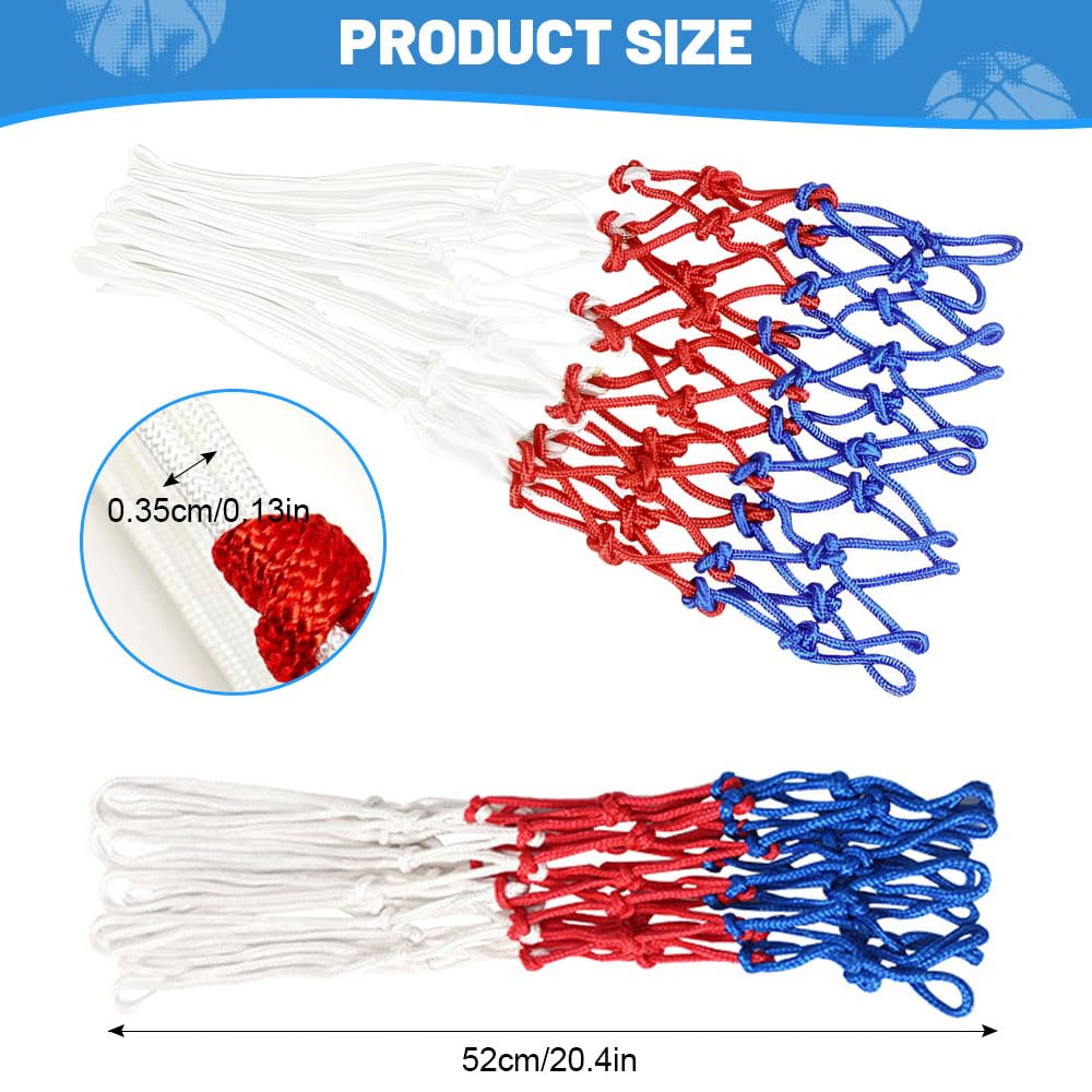 2 Pezzi Rete Canestro Basket Esterno,Retina Basket Outdoor Nylon,HMCEY Canestro Pallacanestro da Muro,Portable Basketball Net Ricambio,Rete da Baskets Rimovibile per Bambini, Sport, Scuola