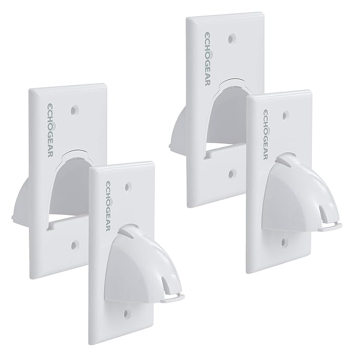 Buy Echogear White in Wall Cable Hider 2 Pack Single Gang Pass Through Pair with Drywall