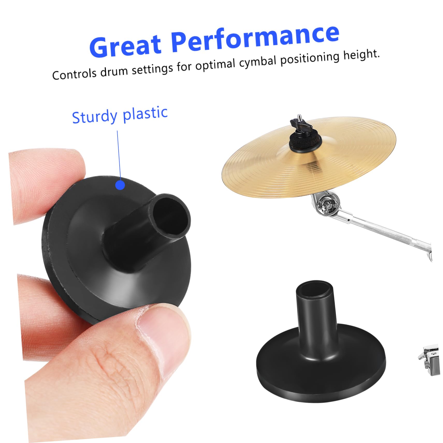 Alipis Soporte De Plástico Negro Fundas De Platillos para Manga Fundas para Soporte De Platillos Accesorios De Reemplazo De Platillos El Plastico 20 Piezas X 4
