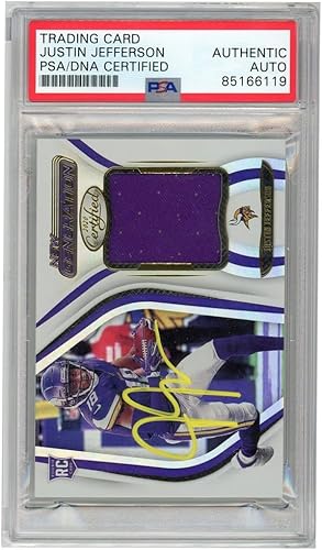 Justin Jefferson 2020 Panini Certified New Generation Jersey Autograph Card #16 PSADNA (Yellow)
