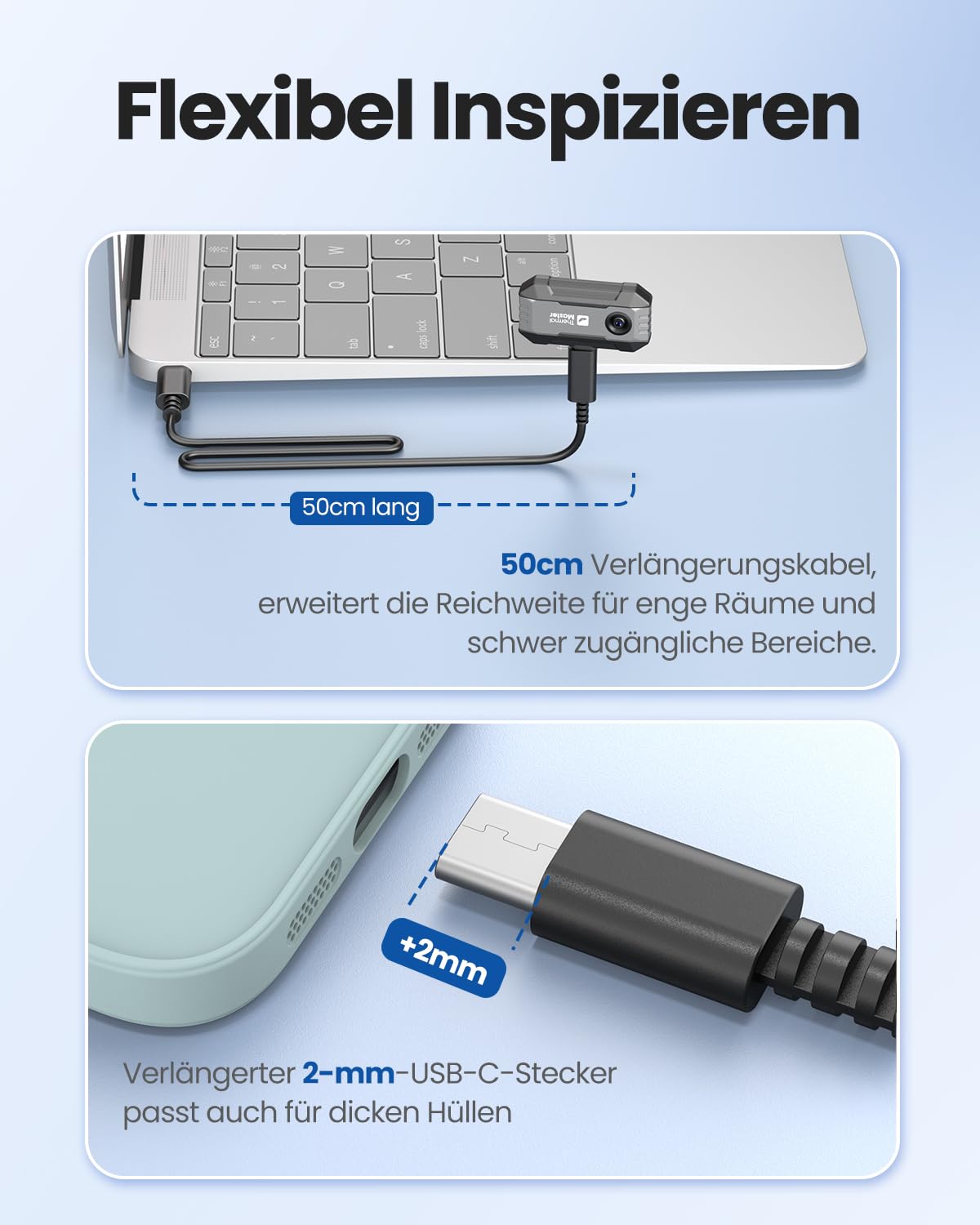 Thermal Master P1 Wärmebildkamera für iPhone 15/16 und Android Infrarotkamera mit Super IR Auflösung 320x240, Wärmebildkameras ±2℃ Genauigkeit Haus-Inspektion 15x Zoom, Grau