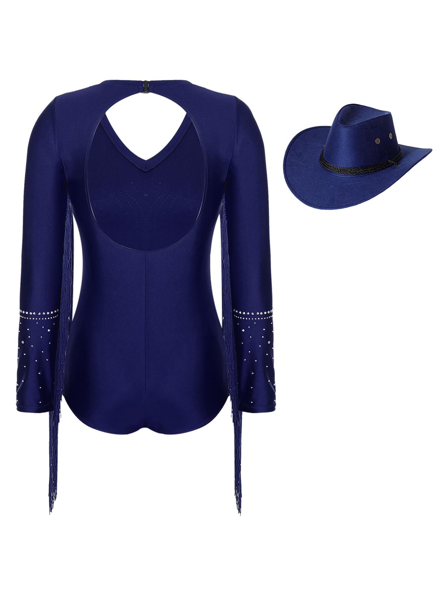 Bodysuit da danza per donne con cappello e design adatto per feste tematiche