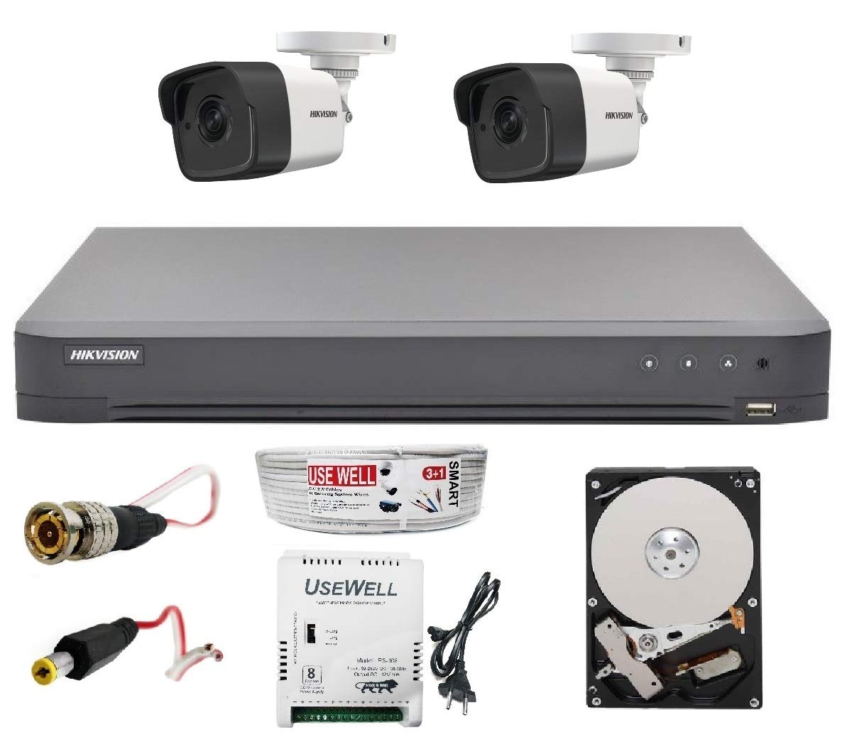 HIKVISION 4CH HD DVR, 2 Bullet Cameras, 1TB Hard Disc, Wire ROLL, Supply and All Required Connectors 4K Full HD 8MP Cameras Combo KIT (A Product from Techno-CAM)-picture-17