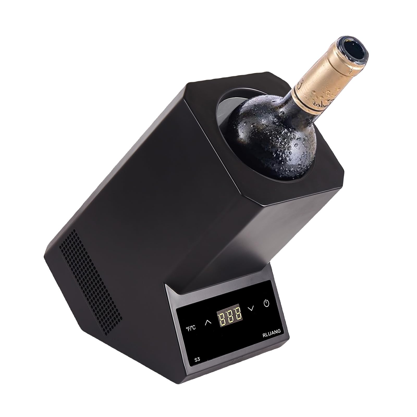 Rluang Wine Chiller Electric,Wine Cooler Single Bottle Wine Champagne, Portable Iceless Chiller，LCD temperature control to maintain the best taste，Gift for Wine Lovers