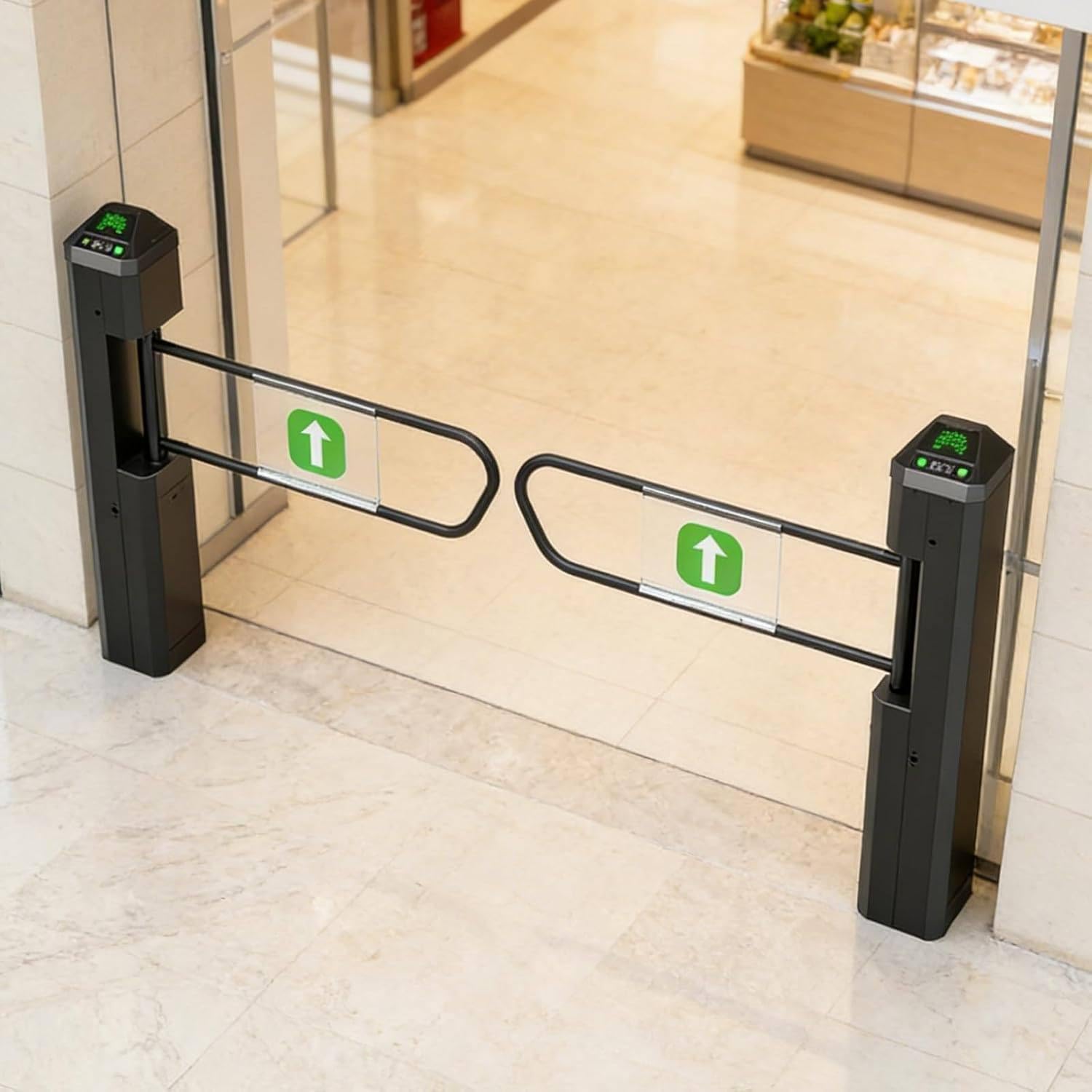 Automatyczna Brama Skrzydłowa – Inteligentne Drzwi Wejściowe Z Czujnikiem Jednokierunkowym, Regulowany Zasięg Detekcji I Prędkość Ramienia Skrzydłowego, Bramka Obrotowa Radarowa Gun Gray