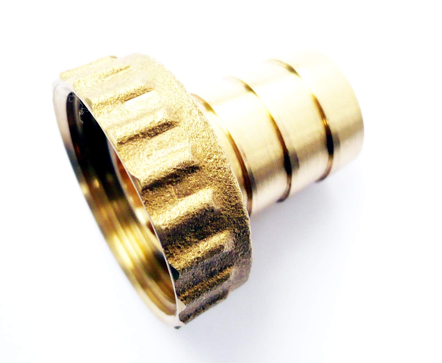 Farm & Field Hardware Gold Pair Of Solid Brass Hose Tails To Suit 1/2" Brass Bib Tap (3/4" Bsp Thread)